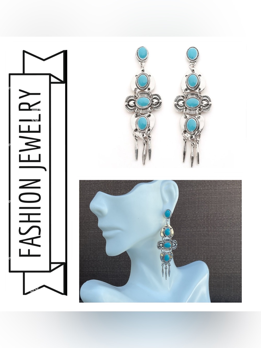 🌟🌟 Turquoise Teardrop Dangle Earrings
